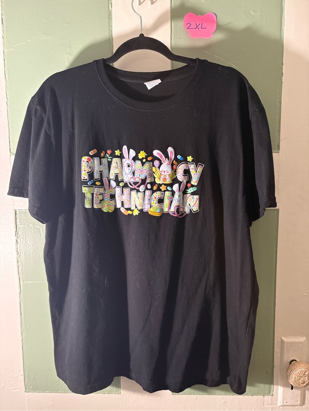 Pharmacy Technician Black Graphic Tee - Cute Easter Design
